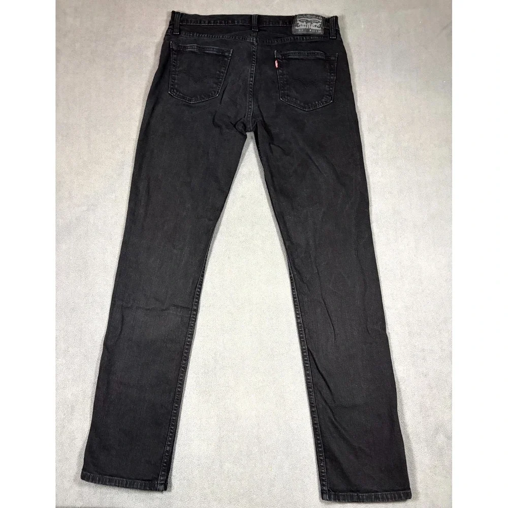 Levi's Jeans Mens 33x34 Black Denim Dark Wash Red Tab Straight Grunge Streetwear